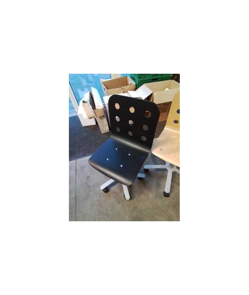 CHAISE DE BUREAU ASSISE BOIS NOIR AJOURÉ 