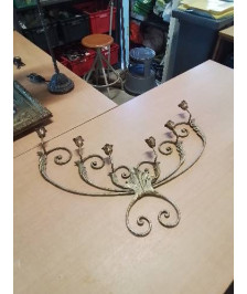 CHANDELIER MURAL MÉTAL DORÉ 