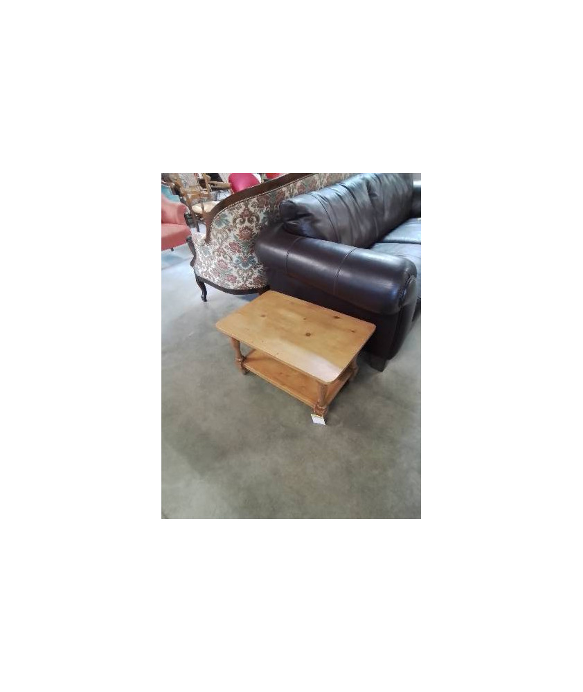 TABLE BASSE RECTANGULAIRE A COLONNES 2 NIVEAUX PIN INTERIOR’S 