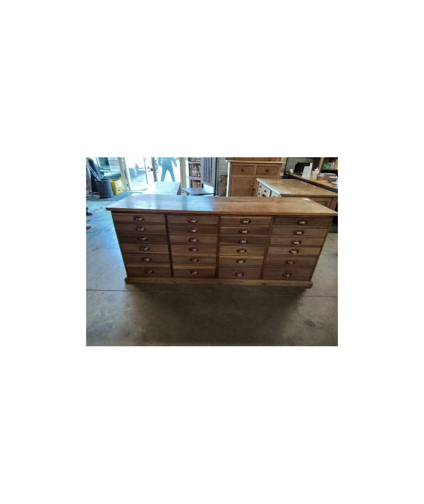 MEUBLE DE METIER BOIS 24 TIROIRS 203X63X82
