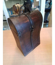 COFFRE A BOUTEILLES BOIS ET CUIR 