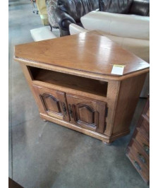 ENCOIGNURE CHÊNE CLAIR MOULURÉ 1 NICHE 2 PORTES