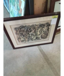 DESSIN AQUARELLE MASCARADE MAURICE FIEVET (1915-1997)