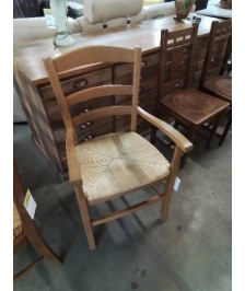 FAUTEUIL DE CHEMINÉE BOIS CLAIR PAILLÉ 