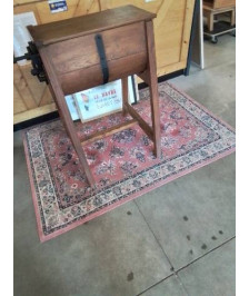 TAPIS LAINE ROSE ECRU VERT 170X120CM