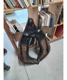 COLLIER DE CHEVAL BOIS  ET CUIR NOIR