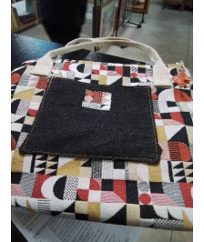 SAC PORTE EPAULE NOIR JAUNE ROUGE