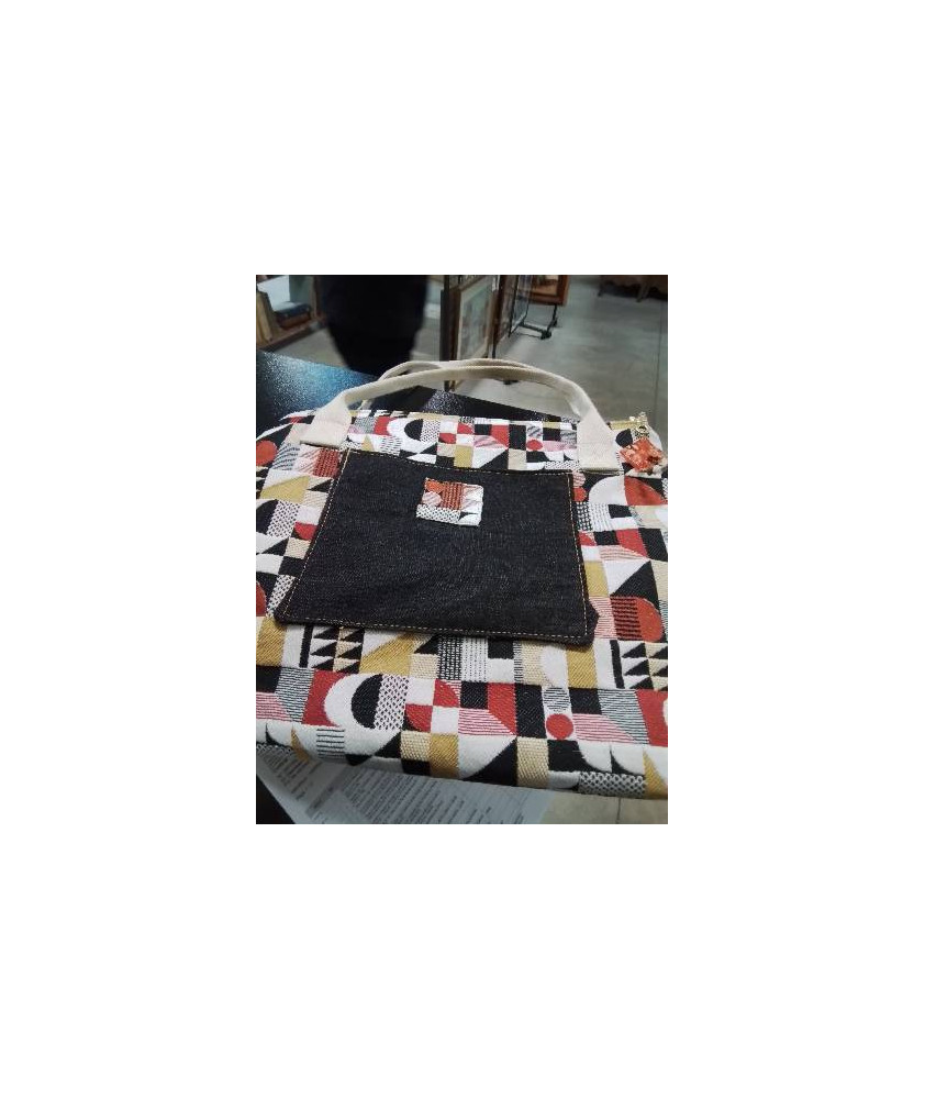 SAC PORTE EPAULE NOIR JAUNE ROUGE