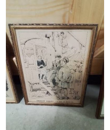 GRAVURE THANASE PEQUEU A LA FOIRE DE DOUDEVILLE