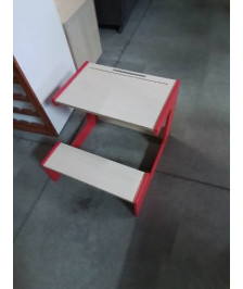BUREAU ENFANT BOIS CLAIR ET ROUGE 