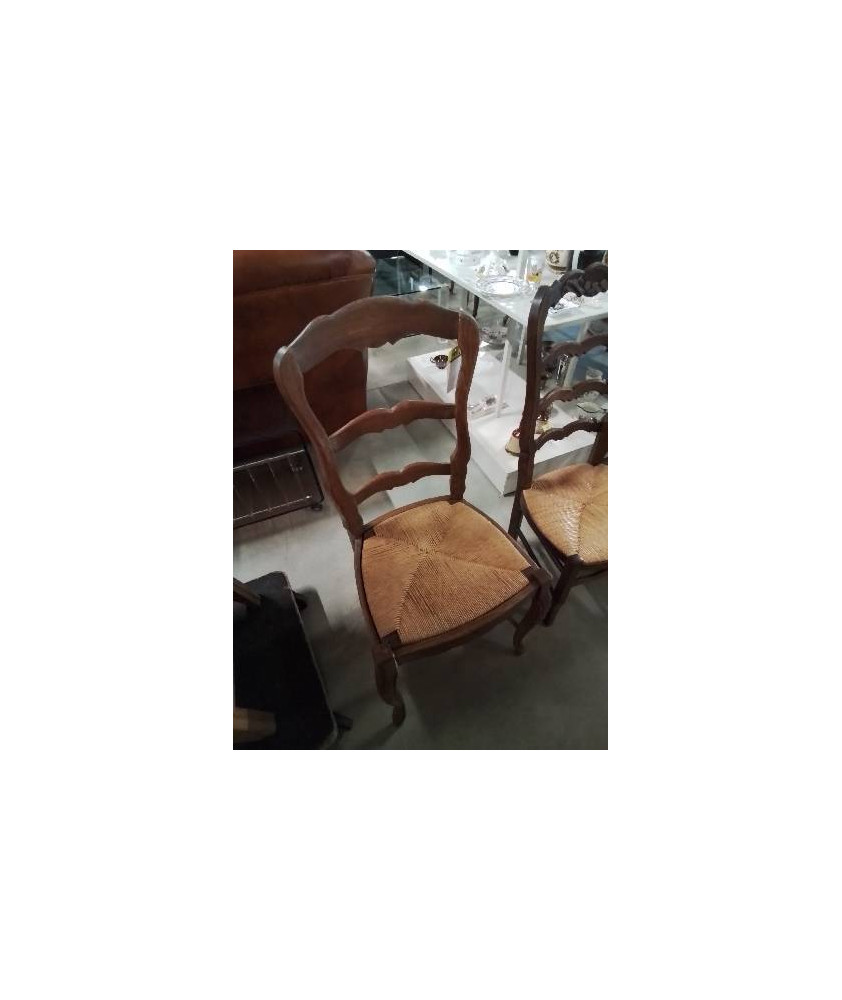 CHAISE BOIS PAILLÉ DOSSIER CHANTOURNÉ STYLE RÉGENCE 