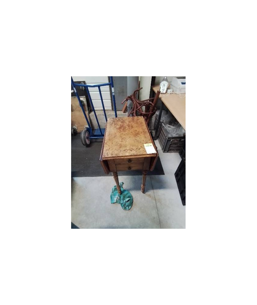 CHEVET NAPOLÉON III BOIS CLAIR A ABATTANTS 2 TIROIRS 