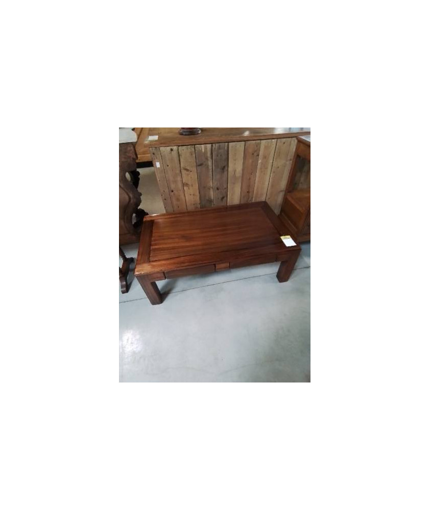 TABLE BASSE RECTANGULAIRE BOIS 2 TIROIRS 