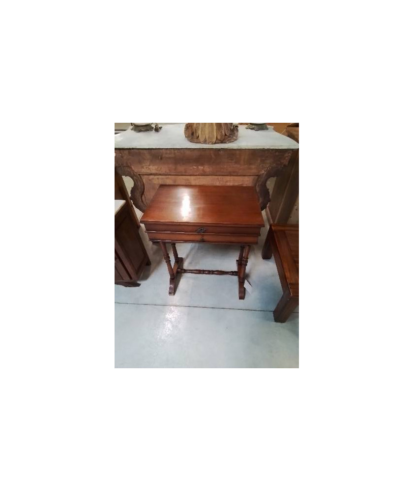 TRAVAILLEUSE ACAJOU COLONNES ET ENTRETOISE BOIS 