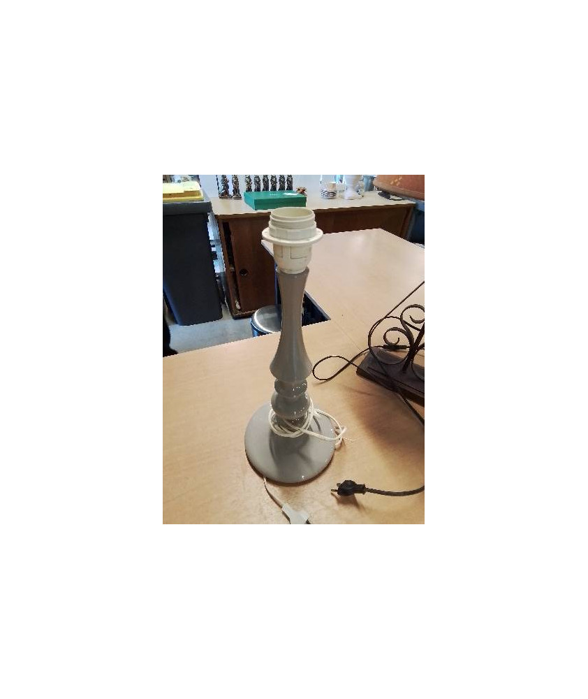 LAMPE COLONNE BOIS GRIS LAQUÉ 