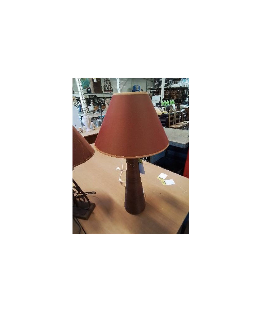 LAMPE CÉRAMIQUE GAINE BOIS AJ ORANGÉ 