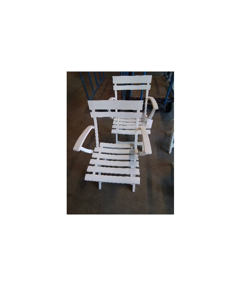 FAUTEUIL DE JARDIN PLIANT RÉSINE BLANC 