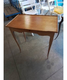 BUREAU RECTANGULAIRE BOIS CLAIR PIEDS GALBÉS 1 TIROIR STYLE RÉGENCE 