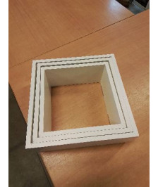 3 ÉTAGÈRES MURAL CARRÉ BOIS BLANC 