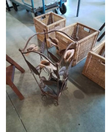 PORTE PARAPLUIE FER FORGÉ AUX FLEURS ET FEUILLES 