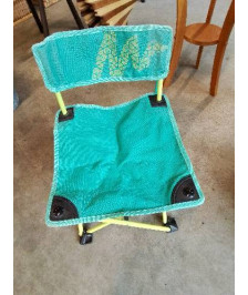 CHAISE DE CAMPING PLIANT ENFANT MÉTAL ET TOILE VERTE 