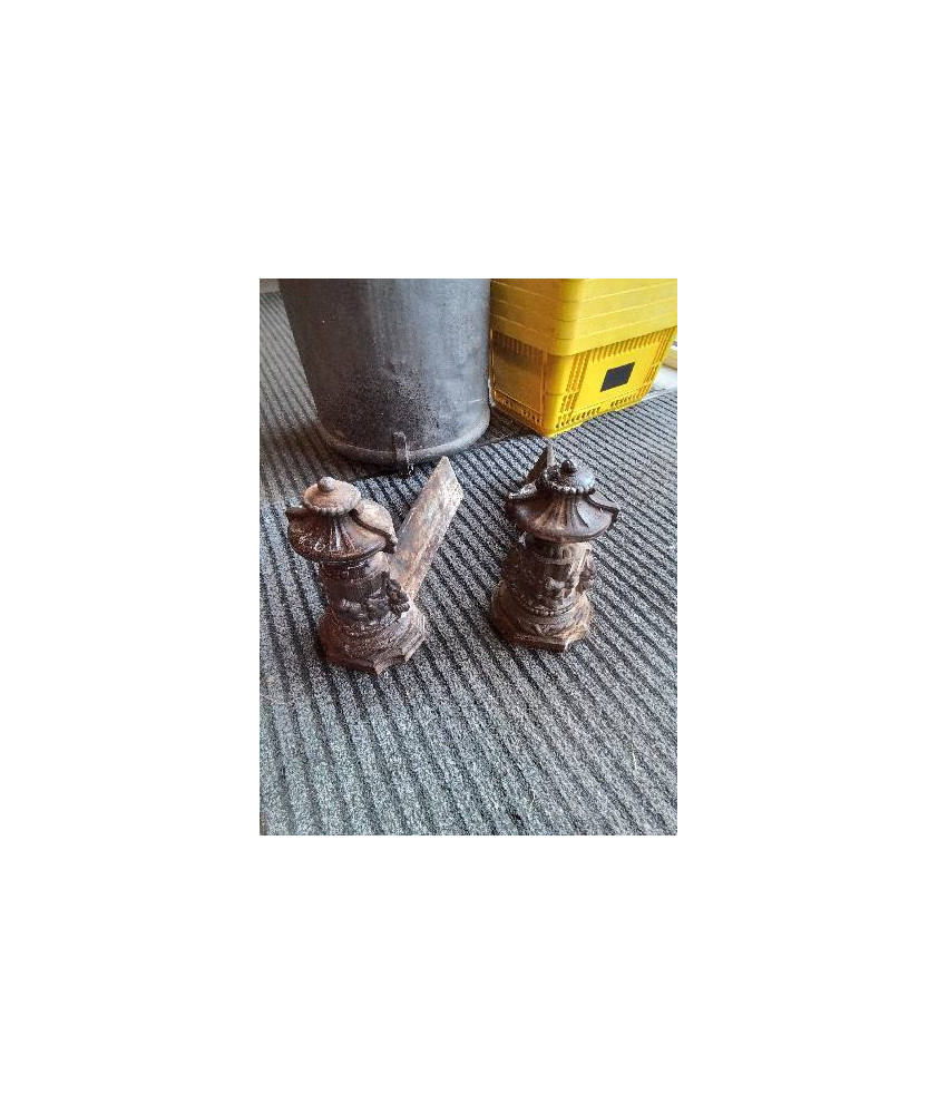 PAIRE DE CHENETS FONTE 