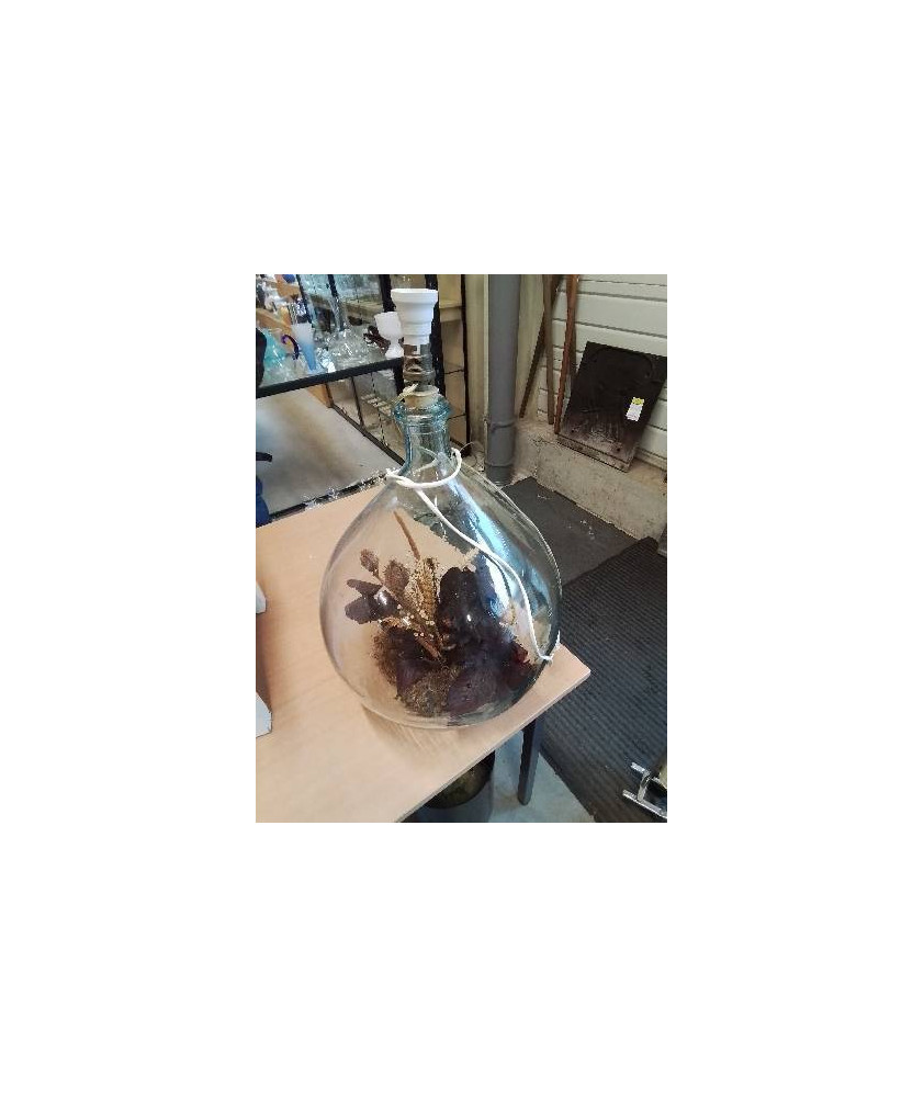 DAME JEANNE ÉLECTRIFIÉE VERRE SOUFFLÉ 