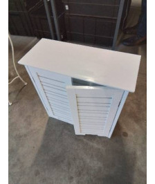 MEUBLE MURAL DE SALLE DE BAIN BOIS BLANC AJOURÉ 