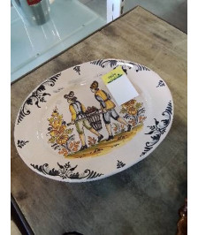 PLAT OVALE CÉRAMIQUE VENDANGE 