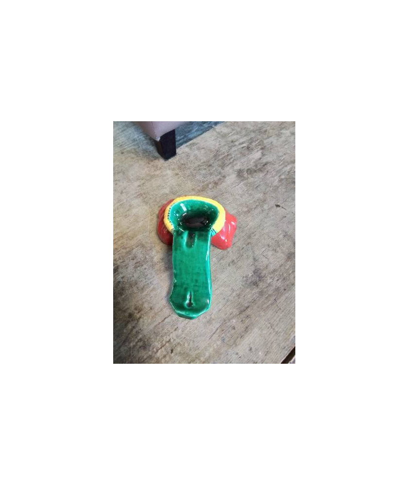 SOUVENIR ÉPAULETTE LÉGION ÉTRANGERE CÉRAMIQUE VERT ROUGE JAUNE ANNÉES 60