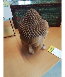 TETE BOUDDHA BOIS 29CM