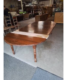 TABLE OVALE A ABATTANTS BOIS 6 PIEDS TOURNÉS 6RAL29,5CM 113X136X74CM