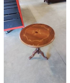 GUERIDON ROND TRIPODE BOIS MARQUETÉ 