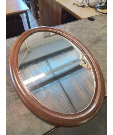 MIROIR OVALE BOIS MOULURÉ 