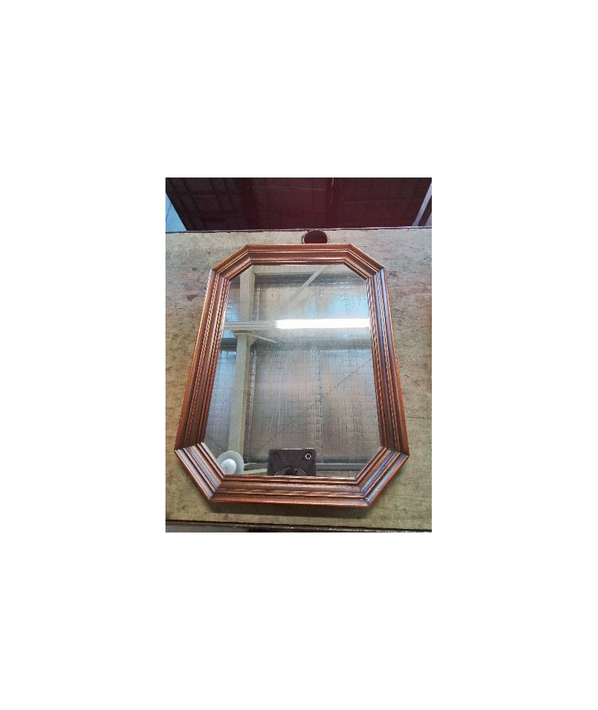 MIROIR OCTOGONAL BOIS MOULURÉ 
