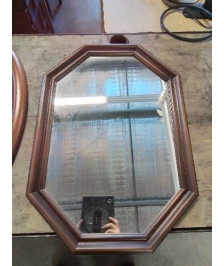 MIROIR OCTOGONAL BOIS MOULURÉ 