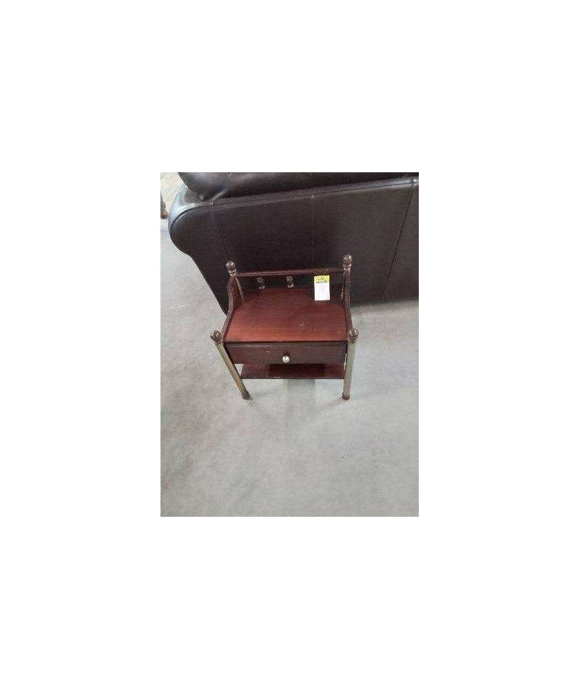 CHEVET BOIS ET MÉTAL A GALERIE 1 TIROIR GAUTIER