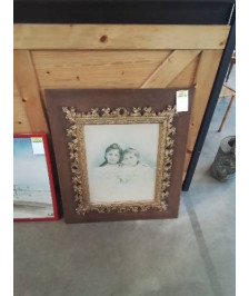 ENCADREMENT BOIS ET STUC DORÉ STYLE LOUIS XVI 