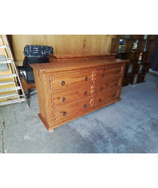 COMMODE 6 TIROIRS EN PIN DE STYLE RUSTIQUE