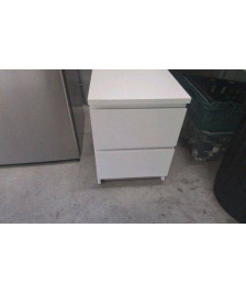 CHEVET BLANC 2 TIROIRS 