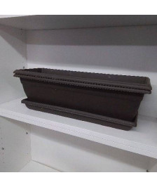 LOT 2 JARDINIERES MARRON AVEC SOUCOUPES