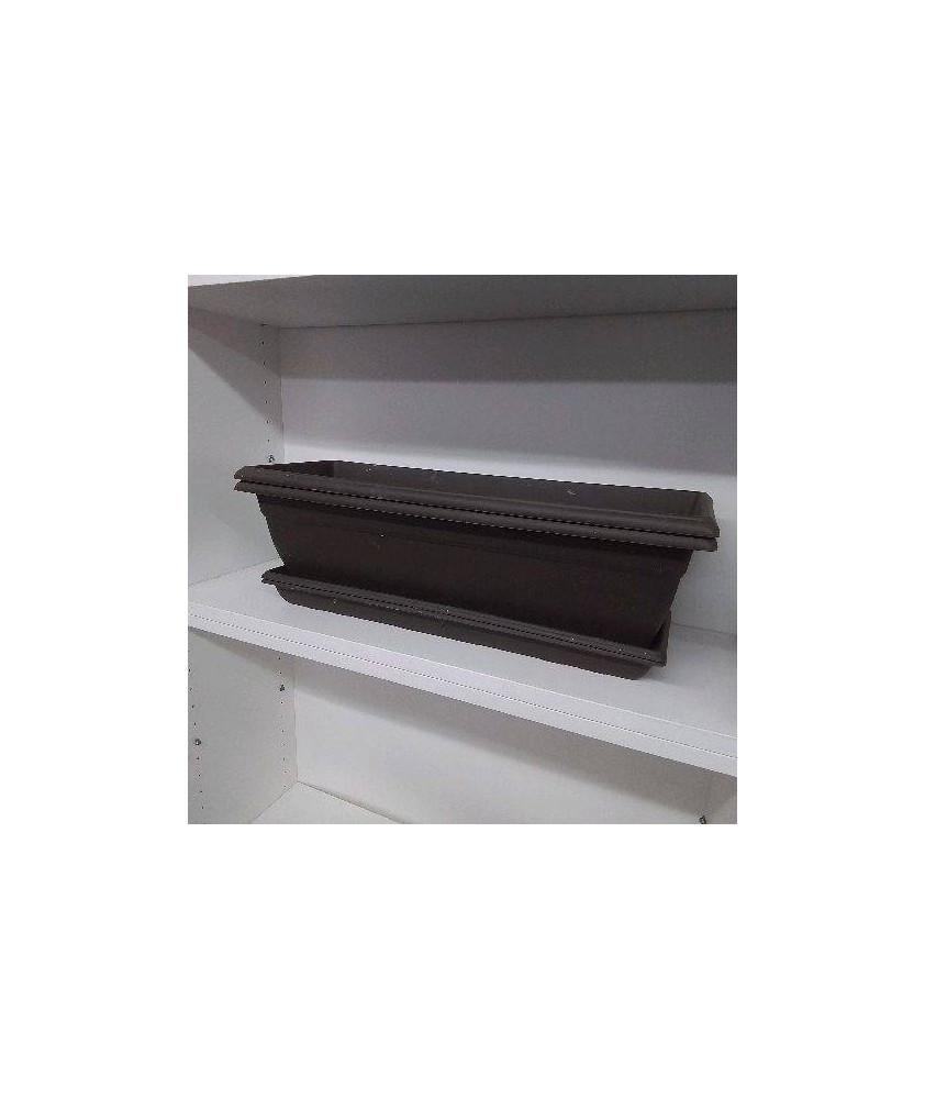 LOT 2 JARDINIERES MARRON AVEC SOUCOUPES