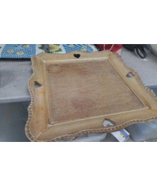 PLATEAU BOIS CARRE / COEUR ( EN L’ETAT)