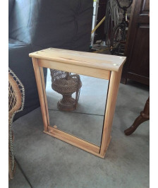 MEUBLE MURAL BOIS CLAIR 1 PORTE MIROIR 