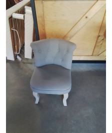 CHAUFFEUSE TISSU TAUPE PIEDS BOIS 