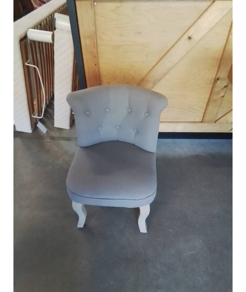 CHAUFFEUSE TISSU TAUPE PIEDS BOIS 