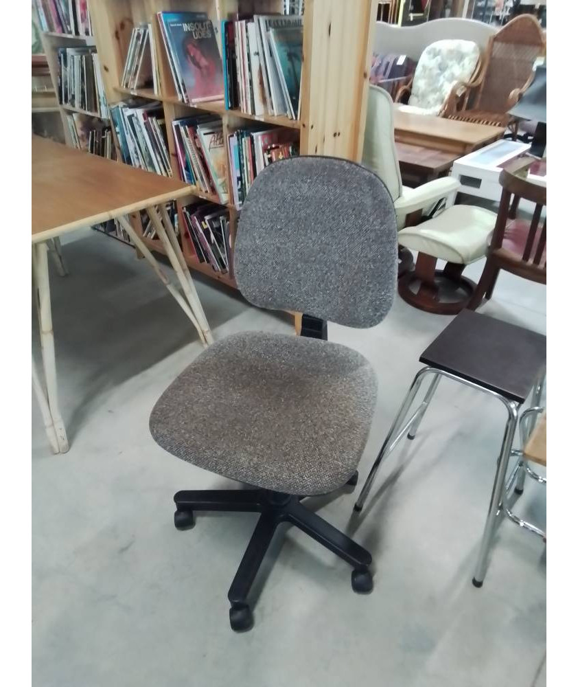 CHAISE DE BUREAU A ROULETTES TISSU CHINE TAUPE 