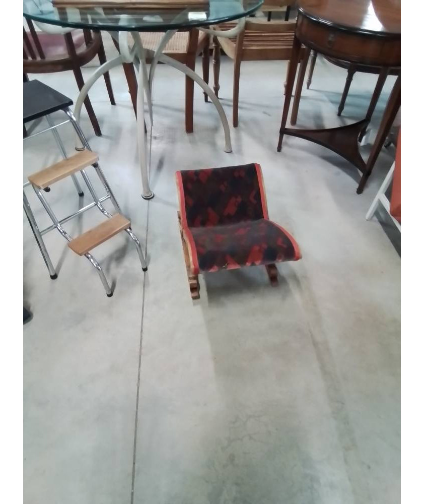 REPOSE PIEDS BOIS VELOURS IMPRIMÉ 