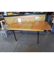 TABLE EXTENSIBLE ARP (GUARICHE MORTIER MOTTE) POUR  CHARLES  MINVIELLE ANNÉES 50 CHÊNE CLAIR PIETEME