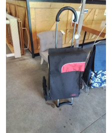 CHARIOT DE COURSES 6 ROUES ANDERSEN SHOPPER  THERMO MÉTAL TOILE NOIR ET ROUGE